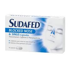 SUDAFED BLOCKED NOSE & SINUS CAPS 16S