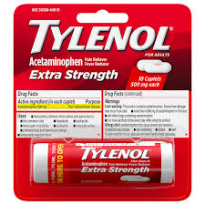 TYLENOL EXTRA STRENGTH CAPLETS (STRIP)