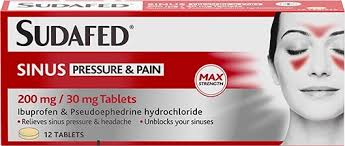 SUDAFED SINUS PRESSURE & PAIN MAX 24S TAB